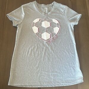 DSG girls soccer active shirt size XL Gray and pink